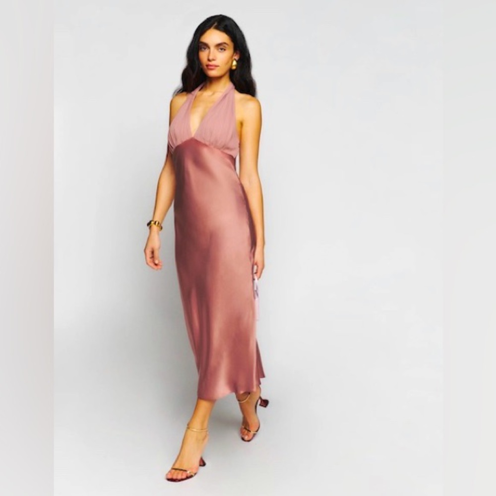 Reformation Mauve Halter Dress